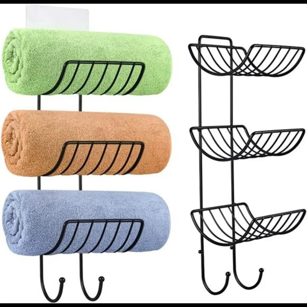 2 Pack Towel Racks for Bathroom Wall Mounted, Bath Wall Towel Rack